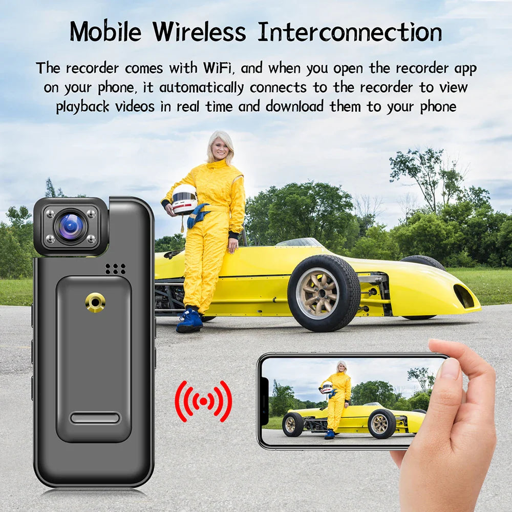 NNEOBA WiFi Mini Body Camera Black