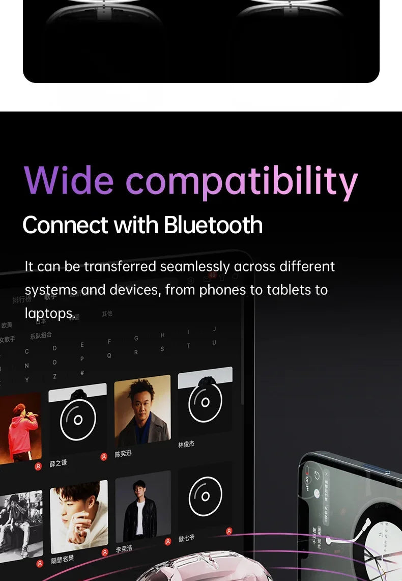 True Wireless Bluetooth Earbuds 5.4 Headphones ANC Noise Reduction Stereo Bass HD Mic Gamer Headset with LED Touch Screen Control