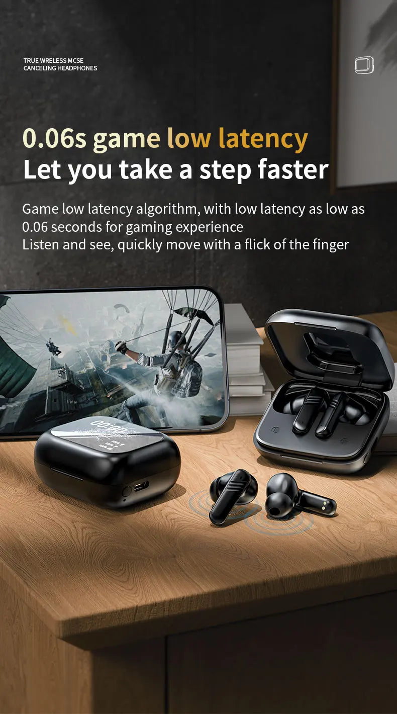 2026 New Wireless Earbuds With Touch Screen In-Headphones ANC Noise Cancellation Long Battery ENC Compatible With IOS Android