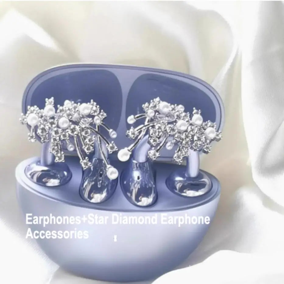 Wireless Bluetooth Earbuds Earrings Set Butterfly~Headphones Knot Snow Earbuds Accessories Waterproof Noise Cancelling Earclip Earbuds