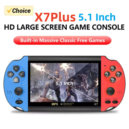 X7 X12 Plus Retro Handheld Video Game Console Linux System 4.3 5.1 7.1 Inch IPS Screen Portable Pocket Video Player Switch
