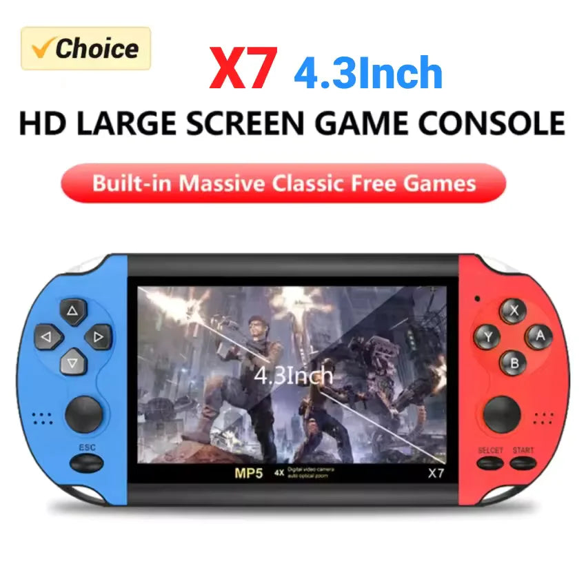 X7 X12 Plus Retro Handheld Video Game Console Linux System 4.3 5.1 7.1 Inch IPS Screen Portable Pocket Video Player Switch