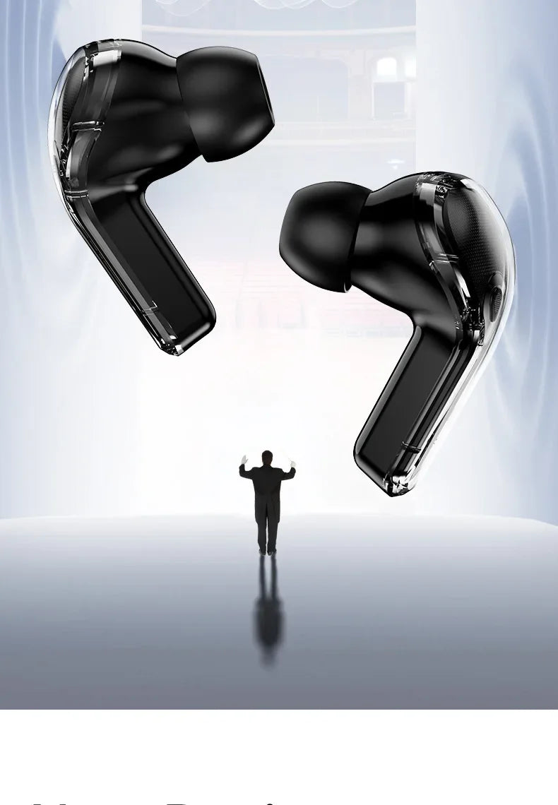 True Wireless Bluetooth Earbuds 5.4 Headphones ANC Noise Reduction Stereo Bass HD Mic Gamer Headset with LED Touch Screen Control