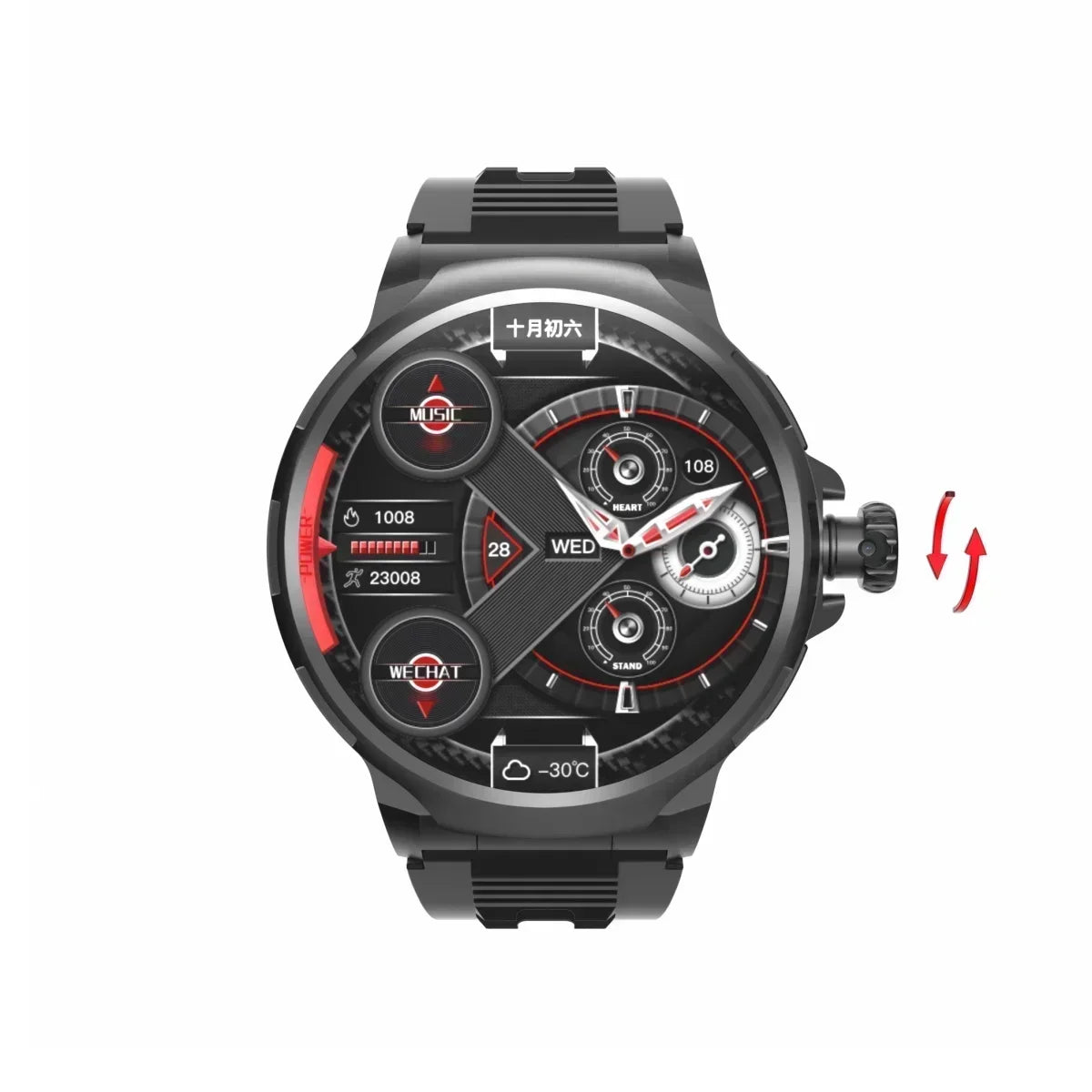 2026 New Smartwatch 1.85-inch Display High Definition Screen Android OS 4G SIM Card 180° Rotating Camera Waterproof WiFi GPS