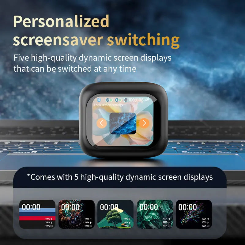 2026 New Wireless Earbuds With Touch Screen In-Headphones ANC Noise Cancellation Long Battery ENC Compatible With IOS Android