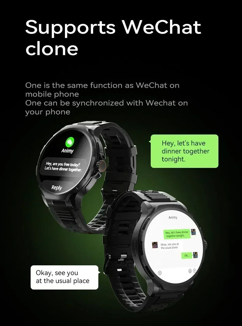 2026 New Smartwatch 1.85-inch Display High Definition Screen Android OS 4G SIM Card 180° Rotating Camera Waterproof WiFi GPS