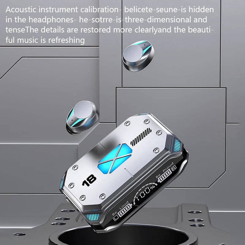 #M41 Bluetooth Earphones Wireless Headphones Smart Touch Digital Display Stereo Sound Earbuds With Colour Light Magnetic Suction