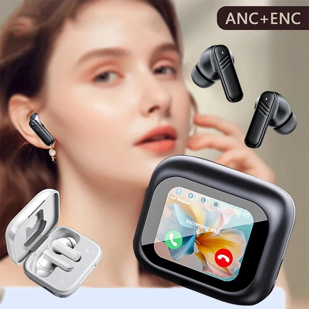In-Ear Earbuds Wireless Earphones Bluetooth 5.4 Headphones ANC Noise Cancellation TouchScreen Bluetooth Earbuds With MIC
