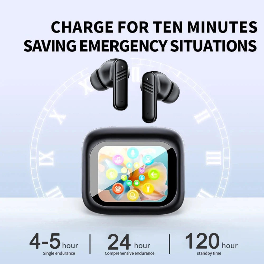 In-Ear Earbuds Wireless Earphones Bluetooth 5.4 Headphones ANC Noise Cancellation TouchScreen Bluetooth Earbuds With MIC