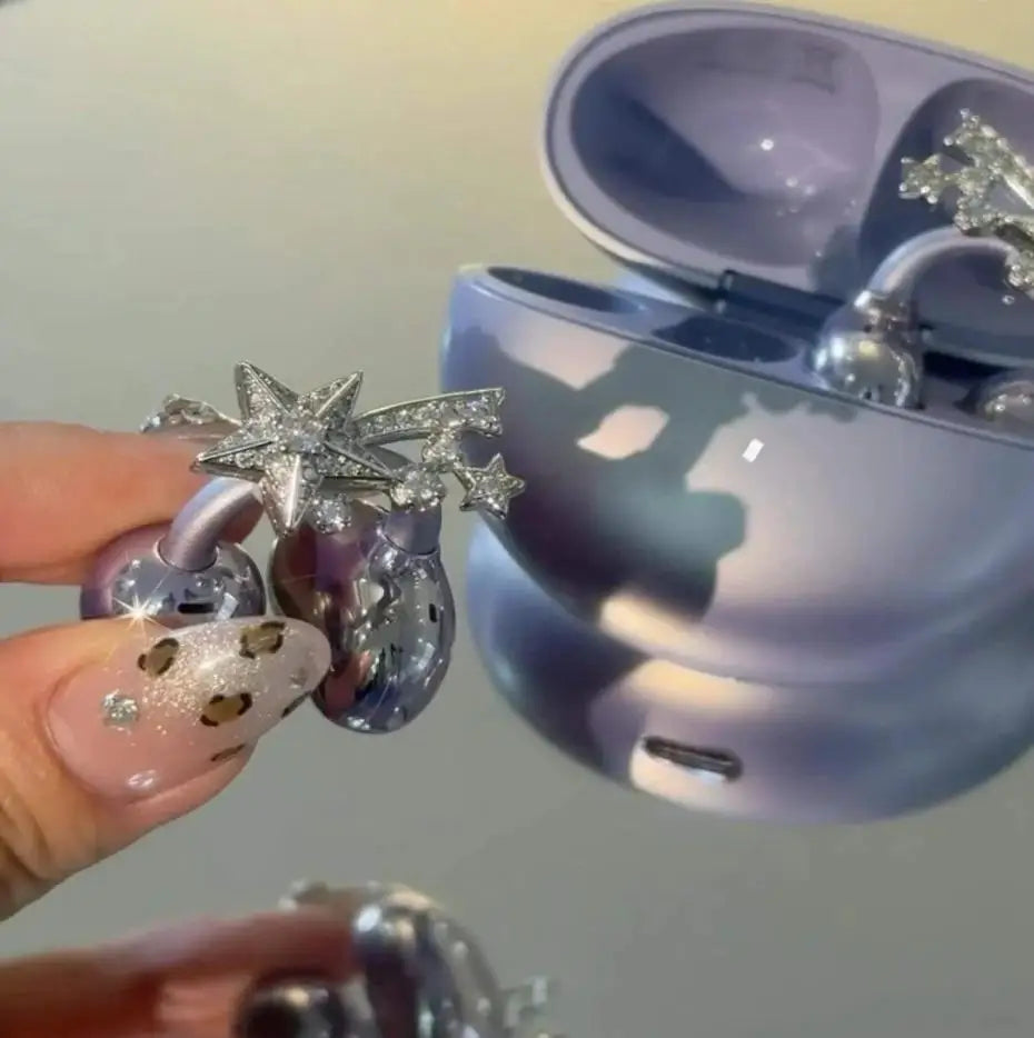 Wireless Bluetooth Earbuds Earrings Set Butterfly~Headphones Knot Snow Earbuds Accessories Waterproof Noise Cancelling Earclip Earbuds