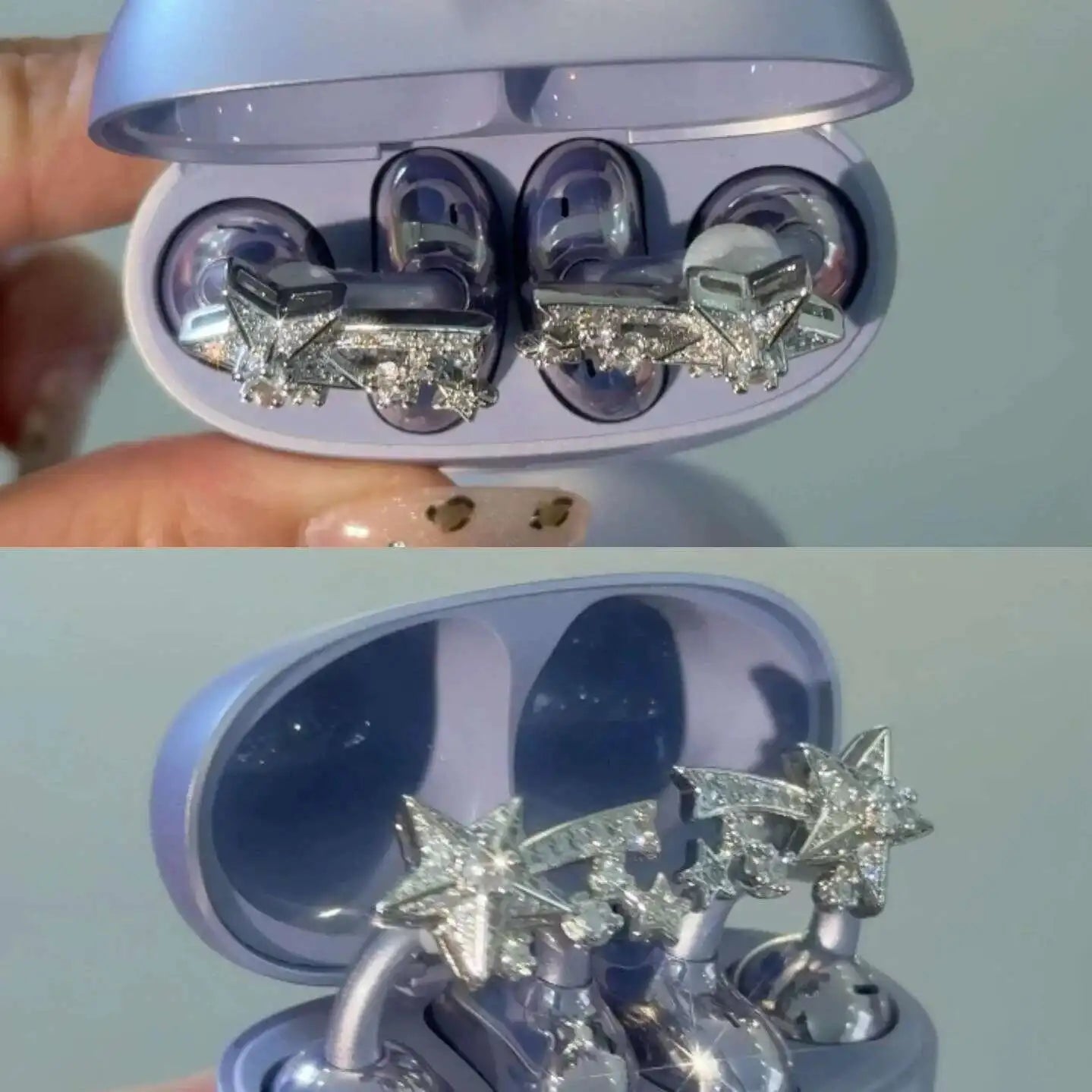 Wireless Bluetooth Earbuds Earrings Set Butterfly~Headphones Knot Snow Earbuds Accessories Waterproof Noise Cancelling Earclip Earbuds