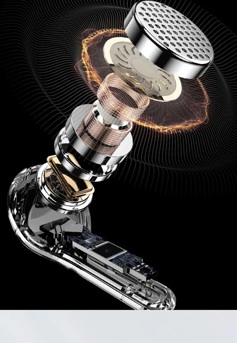 True Wireless Bluetooth Earbuds 5.4 Headphones ANC Noise Reduction Stereo Bass HD Mic Gamer Headset with LED Touch Screen Control