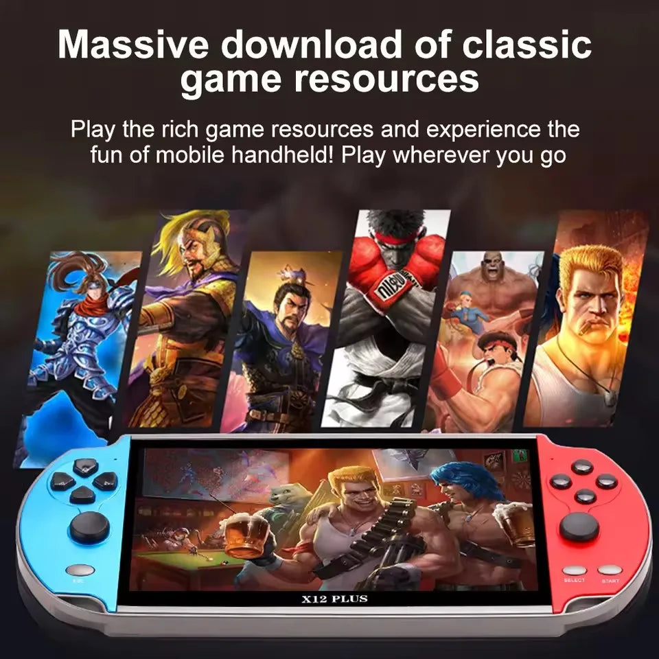 X7 X12 Plus Retro Handheld Video Game Console Linux System 4.3 5.1 7.1 Inch IPS Screen Portable Pocket Video Player Switch