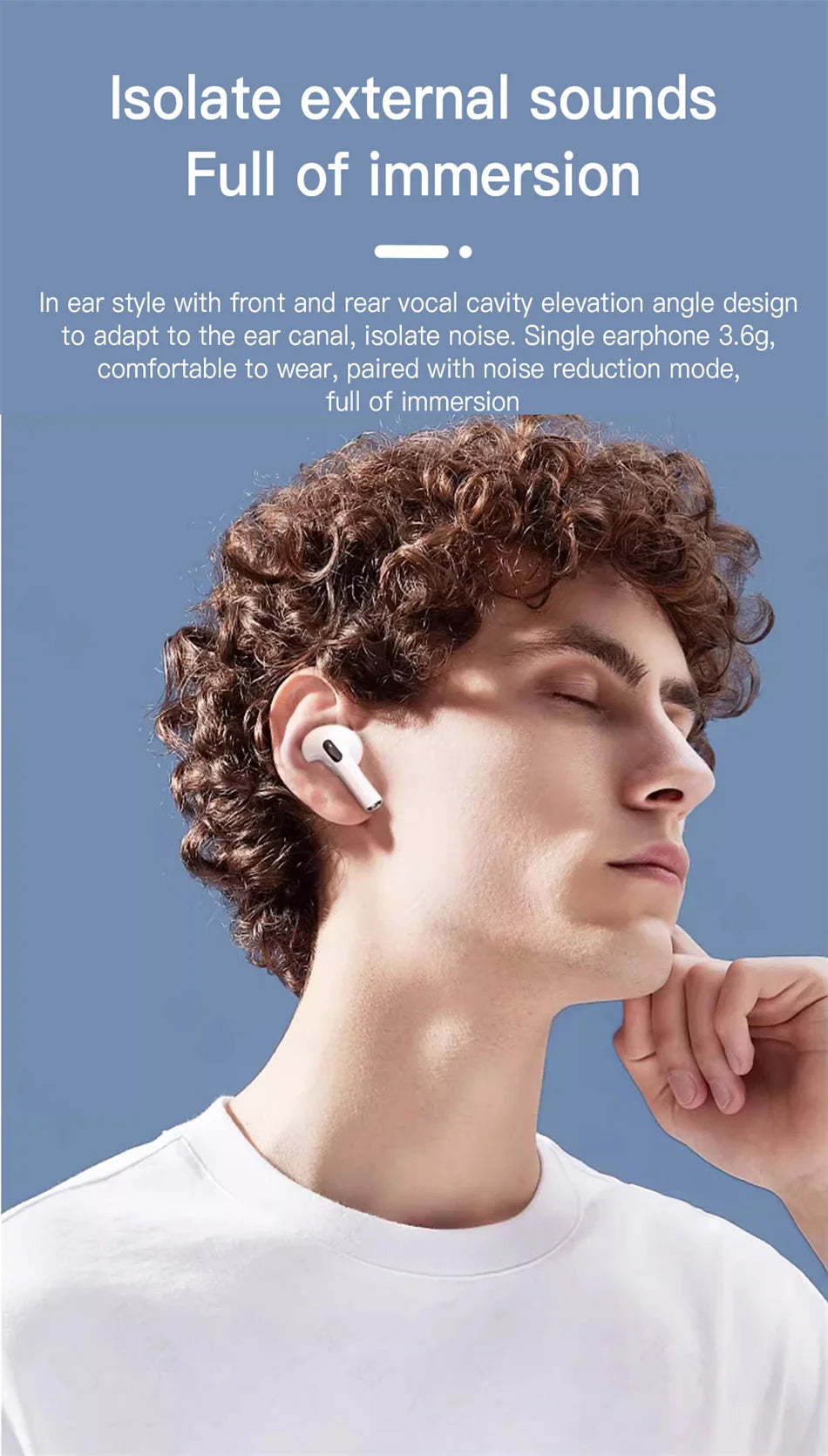 In Ear Earphones Wireless Earbuds Touch Control LCD Screen Earphone ~ headphones with ENC Noise Cancell Super Bass Premium Sound Long Battery