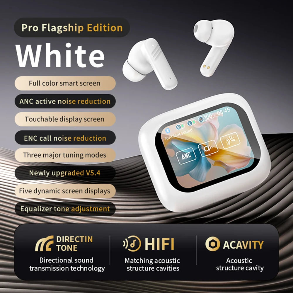 In-Ear Earbuds Wireless Earphones Bluetooth 5.4 Headphones ANC Noise Cancellation TouchScreen Bluetooth Earbuds With MIC