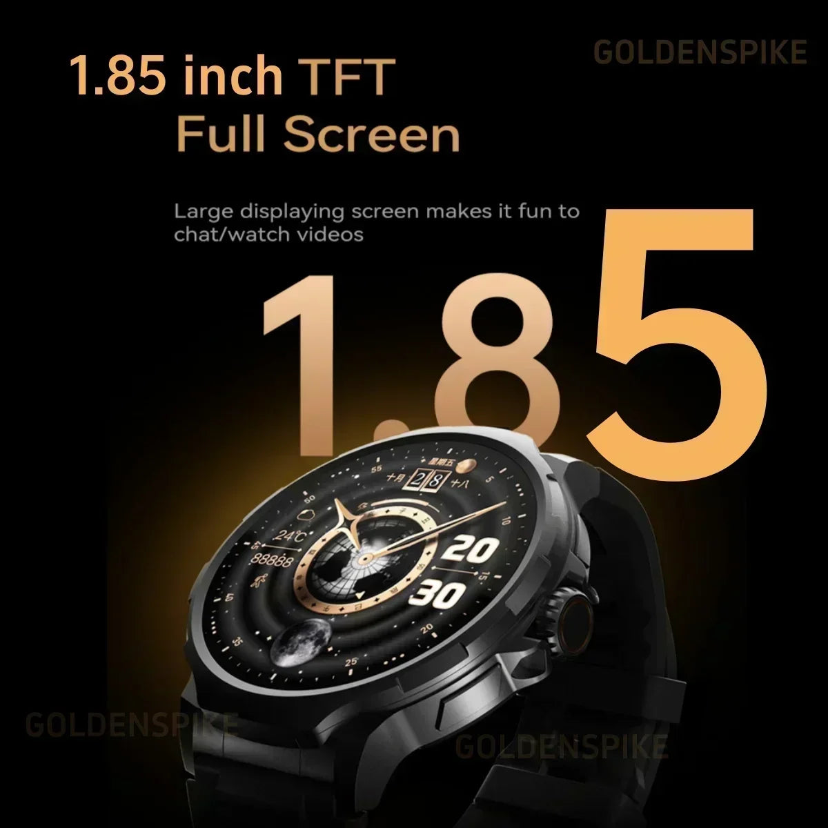 2026 New Smartwatch 1.85-inch Display High Definition Screen Android OS 4G SIM Card 180° Rotating Camera Waterproof WiFi GPS