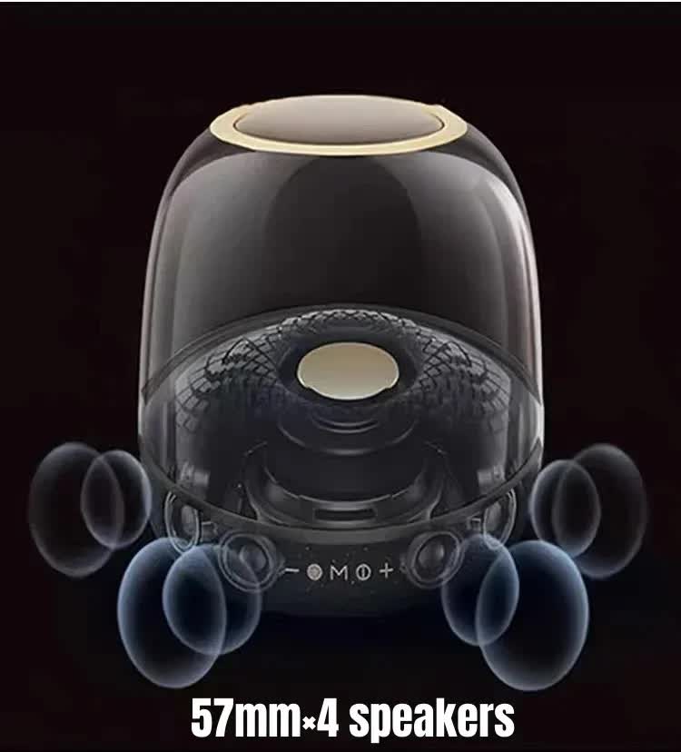 NNEDSZ LP90 Black 360° Bluetooth Home Theater Speaker With Two Microphones - LED Light Effect, 120W Surround Sound